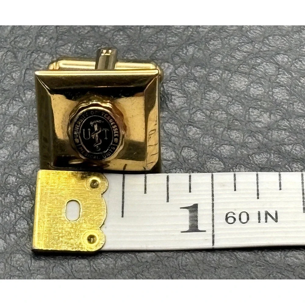 Vintage University of Tennessee Medical Units Snake Gold Tone Square Cufflinks